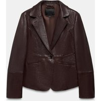 Zara - Zw Collection Limited Edition Leather Tailored Blazer - Brown - L - Woman | Zara US