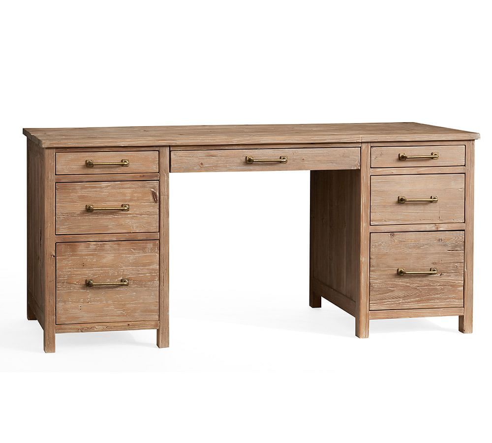 Parker 66" Reclaimed Wood Desk with Drawers | Pottery Barn (US)
