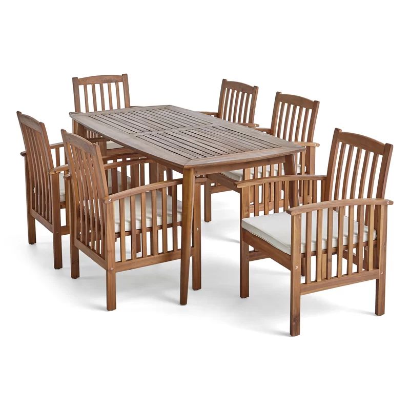 Figgs 6 - Person Rectangular Outdoor Dining Set with Cushions | Wayfair North America