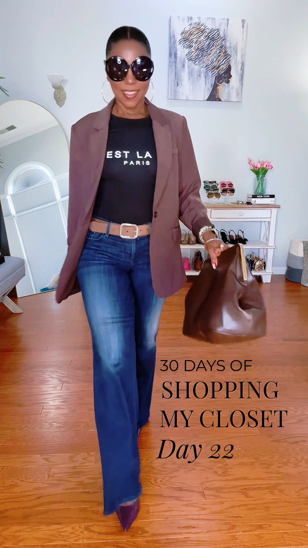 DAY 22/30: Shopping My Closet 🤎

A blazer and jeans always eats! This is my kind of polished fall casual. 🍂

Wearing my C’est La Vie short-sleeve bodysuit with wide-leg jeans and a chocolate blazer for an easy elevated everyday look for brunch, lunch dates, and casual meetings.  

Shop the shoppable pieces + similar finds below ✨

5’4 | 155 lbs | Size M

What I’m Wearing:

Blazer – M
Wide Leg Jeans @express – M
Bodysuit  – M
Heels @macys - 9

Style it. Own it. SLAY it. 💋

#FallStyle #WideLegJeans #BlazerStyle #FashionOver50 #MikoSlaysFashion

#LTKgrwm #LTKootd #LTKOver40