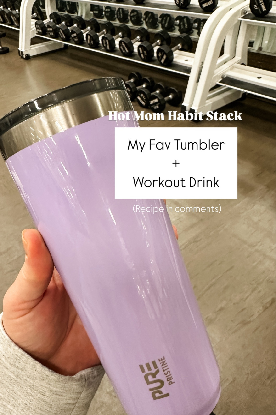  This 22 oz stainless steel tumbler is leak proof and perfect for my viral workout drink.

Recipe:
16 oz orange juice
4 oz of coconut water (optional)
1/2 tsp Redmond’s salt
1/2 tsp cream of tartar

Ps. These tumblers have a silver antimicrobial coating to keep you extra healthy in the gym-especially during this flu szn 😷

#ad