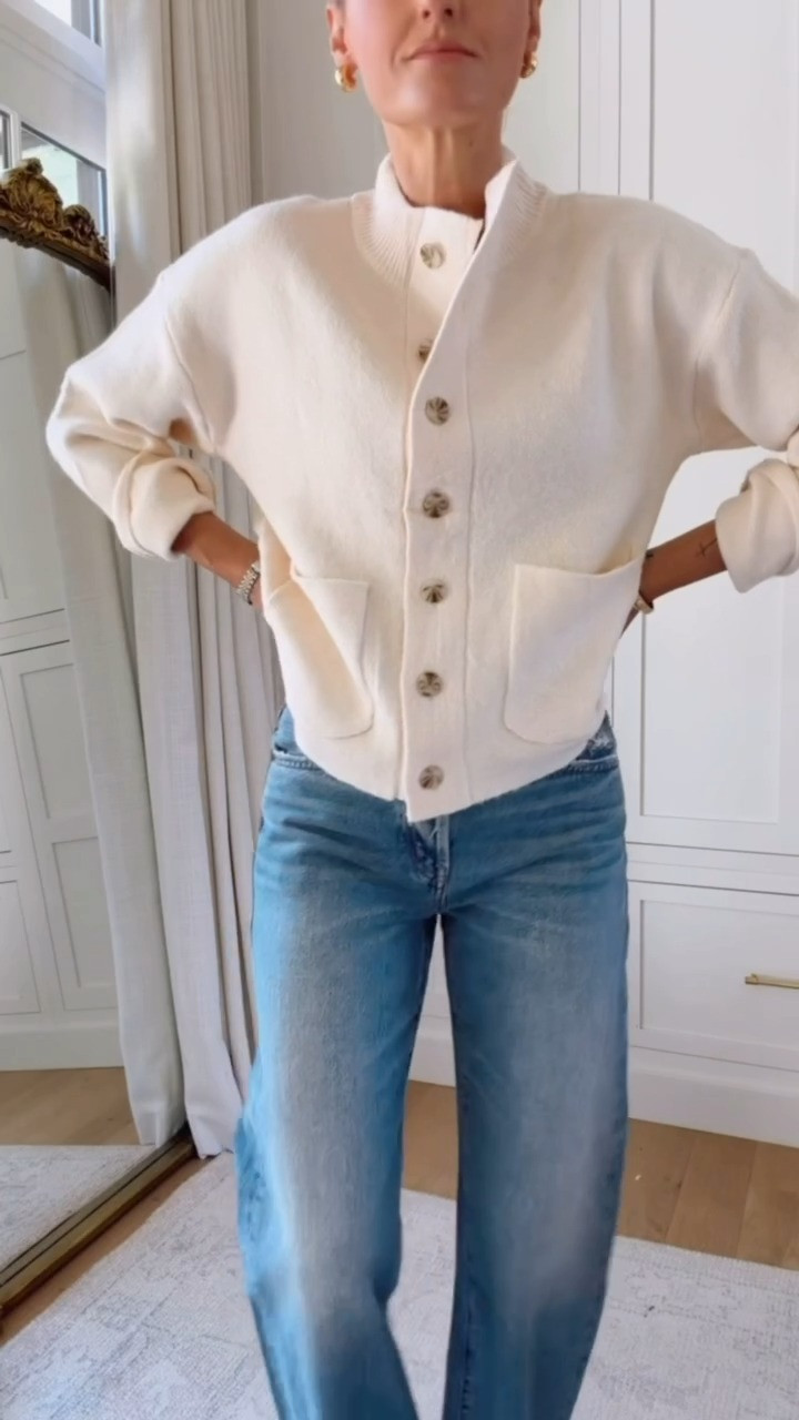 Really love the button detailing on this cream cardigan! Such an elevated take on a closet staple, and it looks so good paired with these barrel jeans. An easy combo I’ll be reaching for all season! Wearing small

Loverly grey, amazon fashion, cream cardigan, wide leg jeans, fall outfit, elevated basics, cardigan outfit, fall fashion, everyday style, denim barrel leg 

 #LTKootd #LTKSeasonal #LTKWorkwear