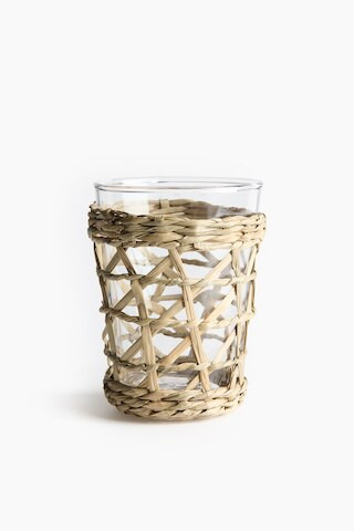 H & M - Seagrass-Cage Beverage Glass - Transparent/Beige | H&M (US + CA)