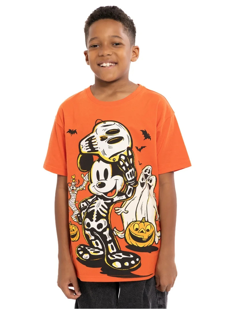 Mickey Mouse Boys Short Sleeve Halloween Graphic T-Shirt, Sizes 4-18 | Walmart (US)