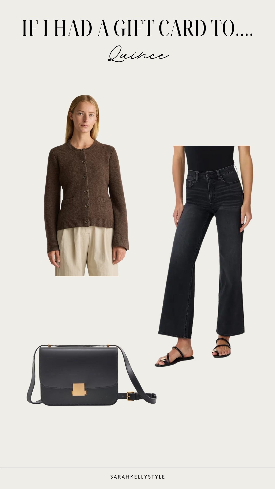 If I had a gift card to Quince, these are the 3 pieces I’d grab without overthinking it 🤍 Quince has so many good basics, it can be hard to narrow it down—so I went with pieces you’ll actually wear on repeat: a cozy cardigan, a sleek black crossbody, and the perfect black jeans  

#LTKmomlife #LTKSeasonal #LTKootd