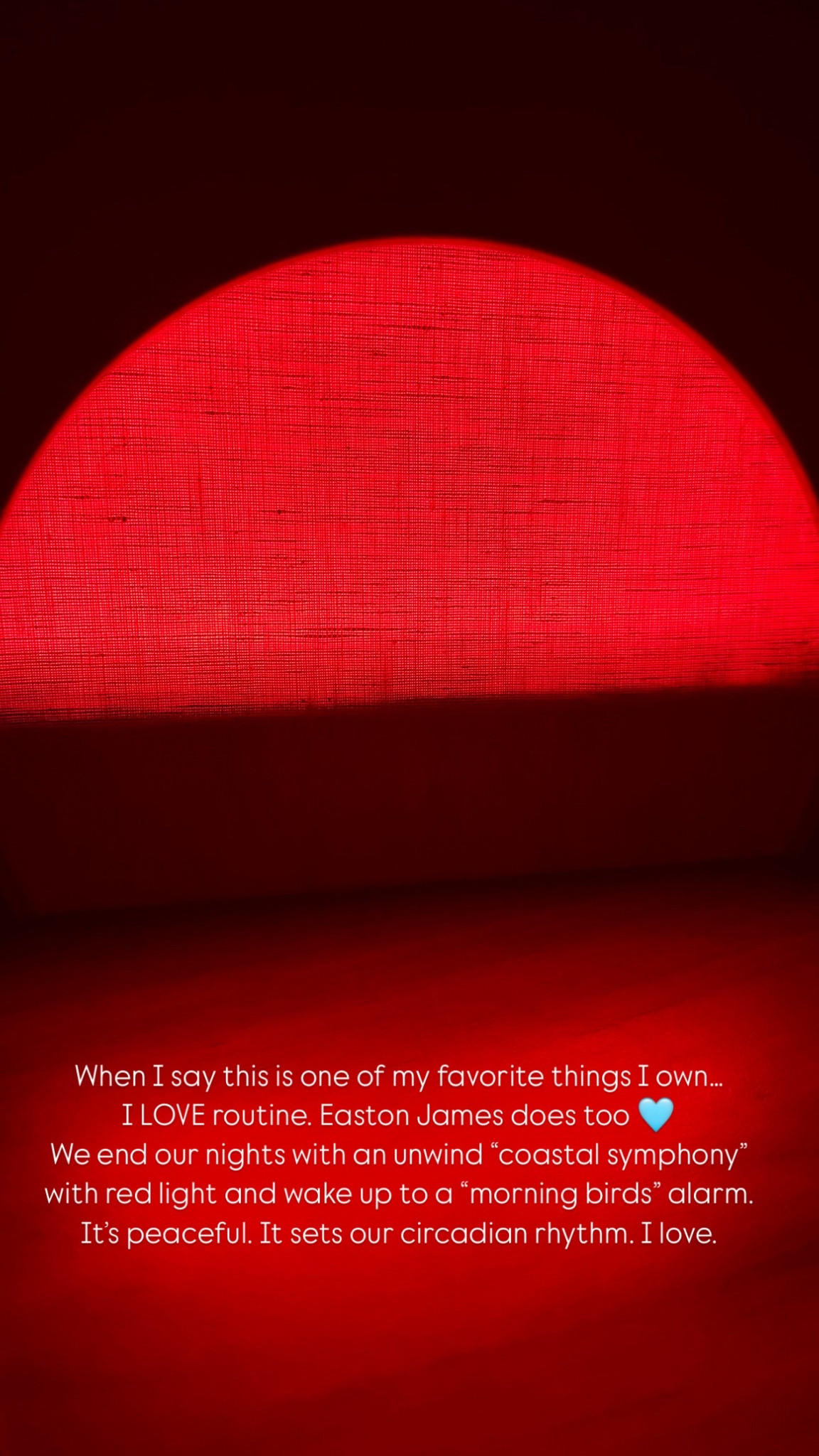 When I say this is one of my favorite things I own… I love my Hatch.
I LOVE routine. Easton James does too 🩵
We end our nights with an unwind “coastal symphony” with red light and wake up to a “morning birds” alarm.
It’s peaceful. It sets our circadian rhythm. I love.

#LTKHome #LTKActive #LTKBaby