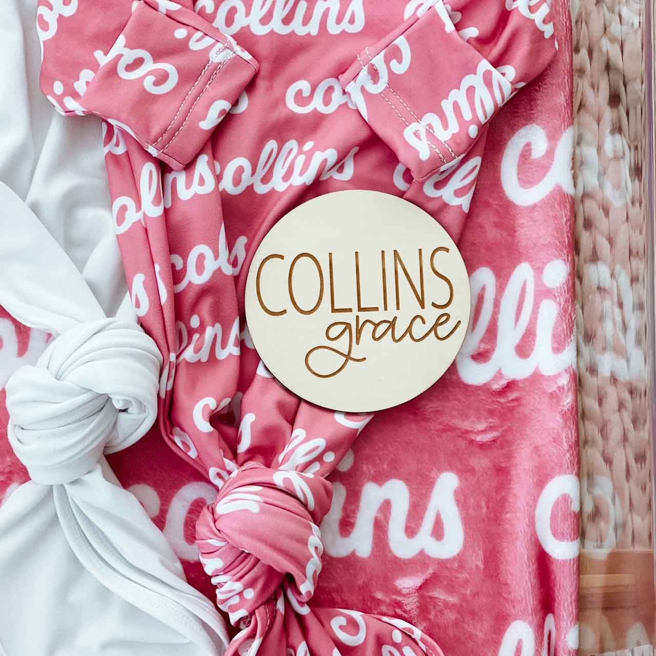 Personalized Wod Baby Name Announcement | Simple | Caden Lane