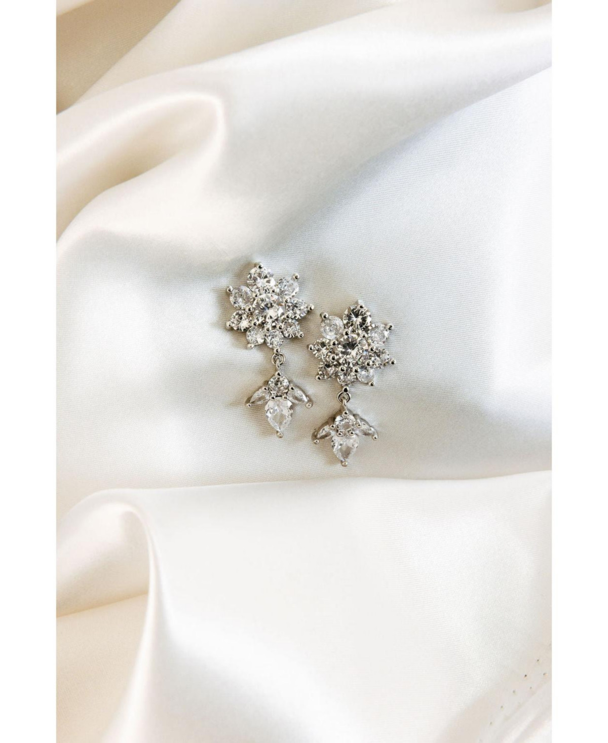 Untamed Petals Whisper Crystal Drop Earrings - Silver | Macy's