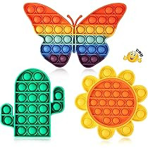 3 Pack Pop Figet Toys, Cute Pop Bubbles Popping Toy, Cheap Fidget Popper Fidget Pack Sensory Toy Pus | Amazon (US)