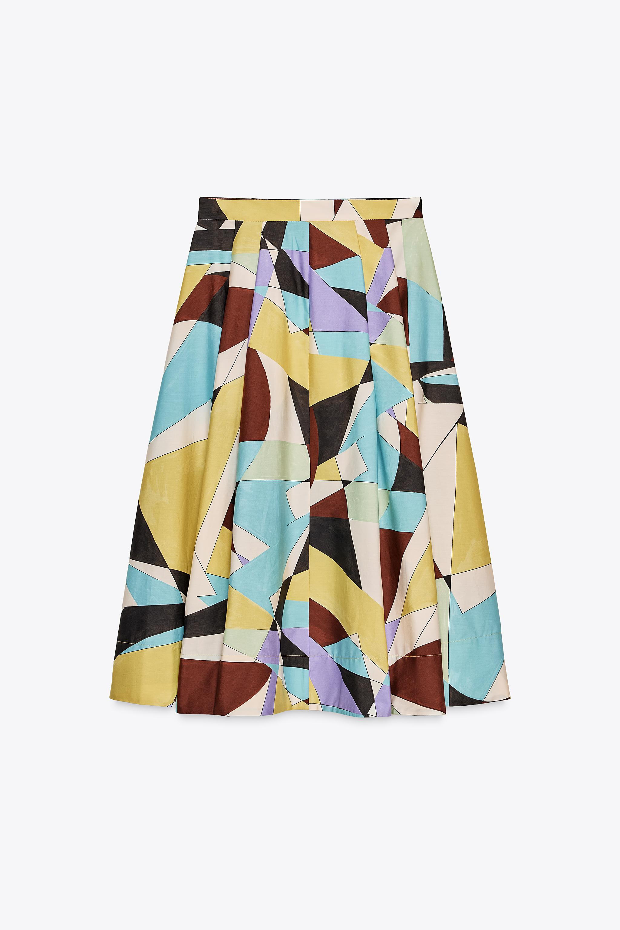 ZW COLLECTION PRINTED MIDI SKIRT | Zara US