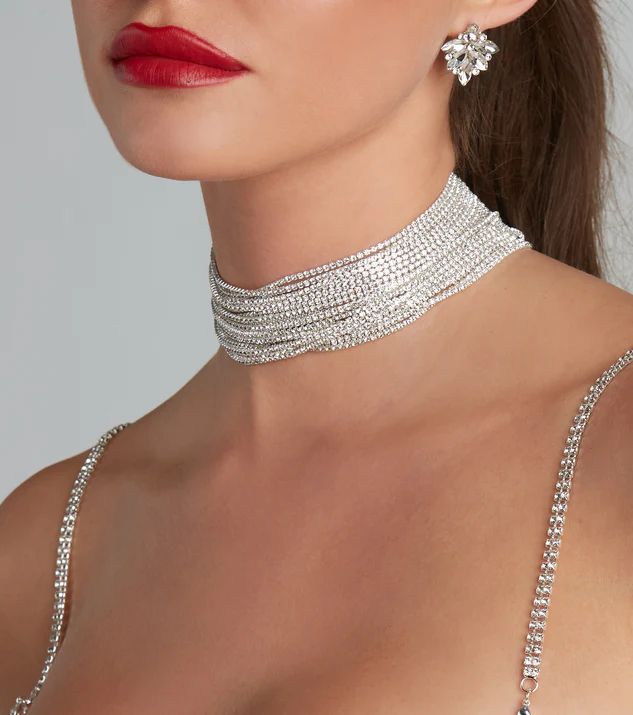 Glamorous Affair Rhinestone Choker Necklace | Windsor Stores