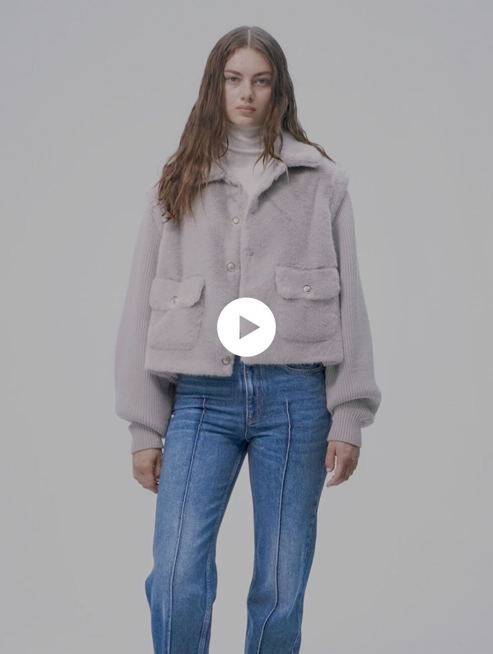 Dual-material faux fur jacket | Maje US | Maje US