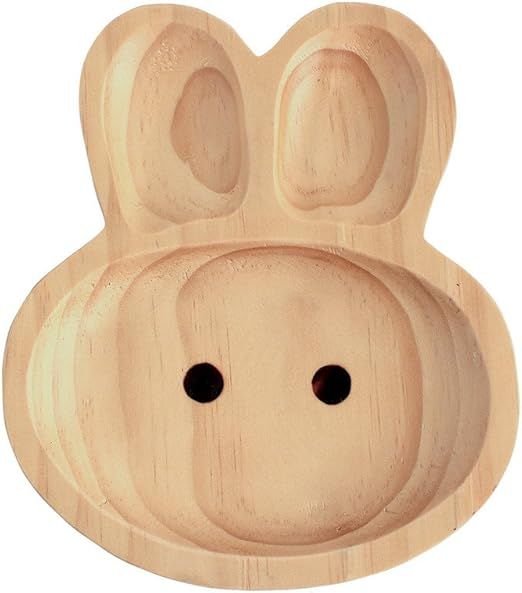 Time Concept Kids Petits Et Maman Wooden Rabbit Plate - Eco-Friendly, Handcrafted Dinnerware | Amazon (US)