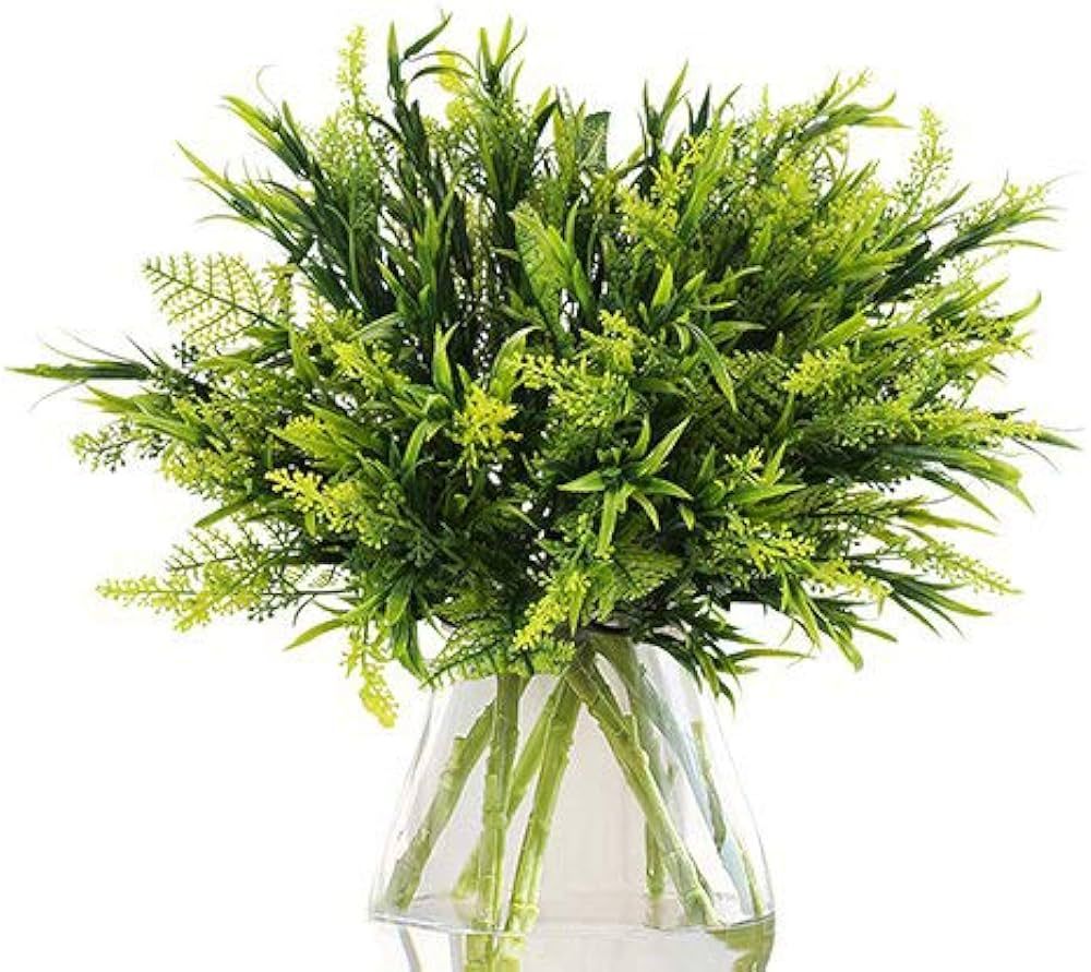 THE BLOOM TIMES Artificial Greenery (Pack of 6), Fake Foliage Plants Stems Faux Flowers for Home,... | Amazon (US)