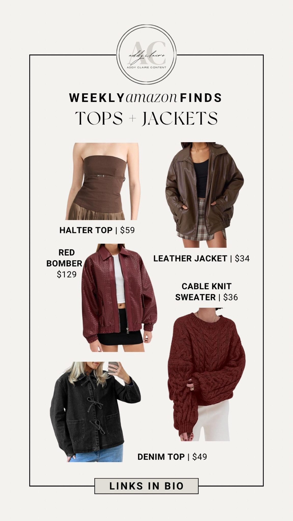 Fall Fashion Essentials on Amazon! Elevate your wardrobe with versatile denim tops and statement red bombers. #fallstyle #amazonfind

#LTKStyleTip #LTKFallSale #LTKFindsUnder50