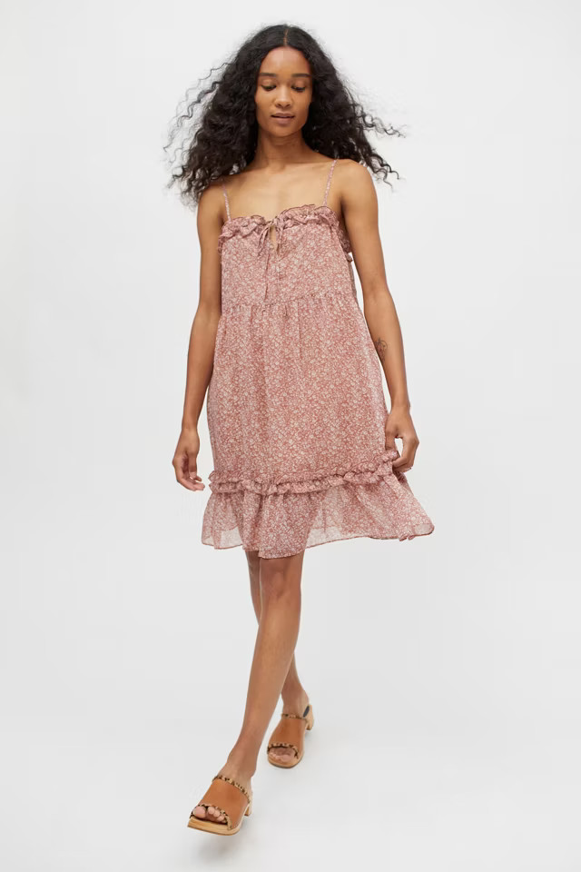 Dress Forum Floral Ruffle Mesh Frock Dress | Urban Outfitters (US and RoW)