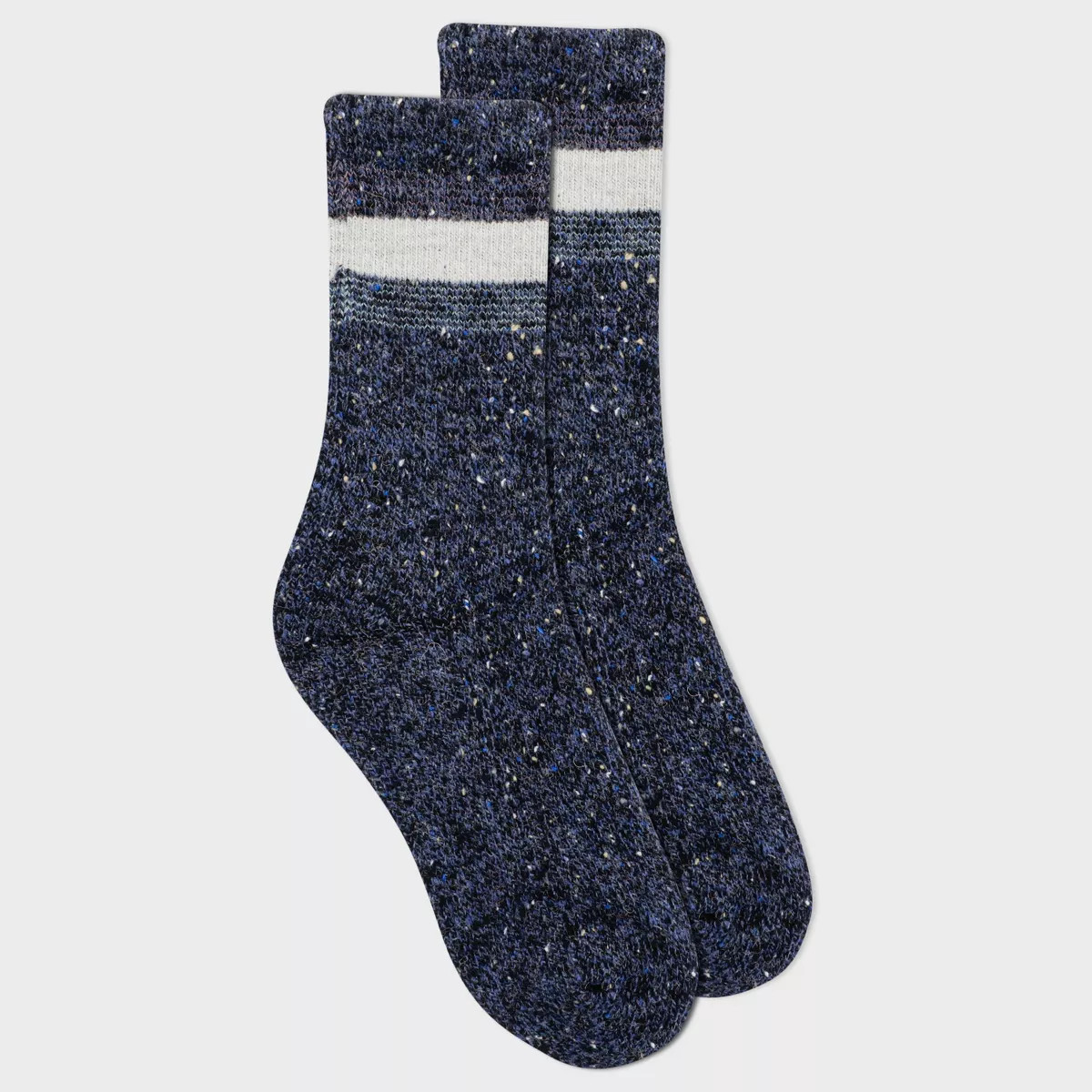 Alaska Knits Women's Timeless Wool Blend Striped Crew Socks - Blue Denim 4-10 | Target