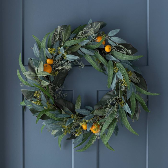 26" Artificial Citrus and Eucalyptus Wreath Green - Threshold™ designed with Studio McGee | Target