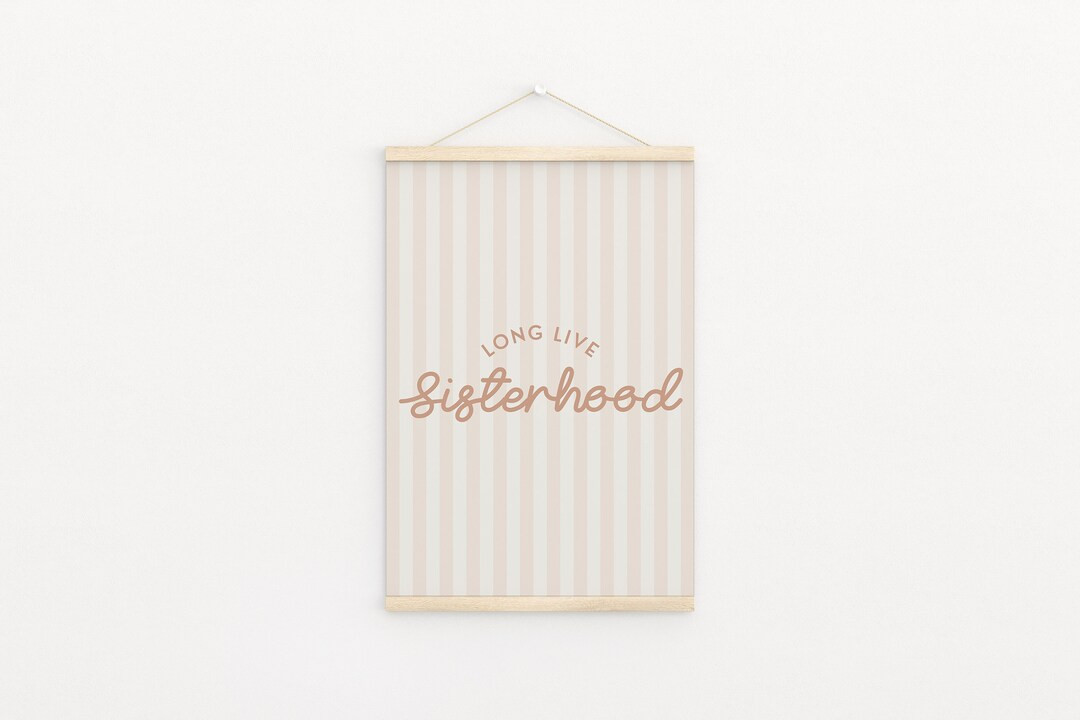 Blush Long Live Sisterhood Stripe Downloadable Print, Girl Nursery Decor, Twins Room, Sister Room... | Etsy (US)