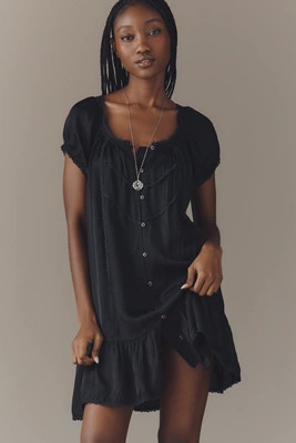 By Anthropologie Silky Peasant Mini Dress | Anthropologie (US)