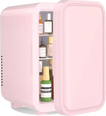 YASHE Mini Fridge, 6 Liter/8 Can 110V AC/DC Portable Thermoelectric Cooler Refrigerators for Bedr... | Amazon (US)