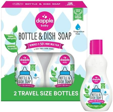 Dapple Baby Bottle Soap, Hypoallergenic Dish Soap for Baby Bottles, Powered by Plants, Travel Siz... | Amazon (US)