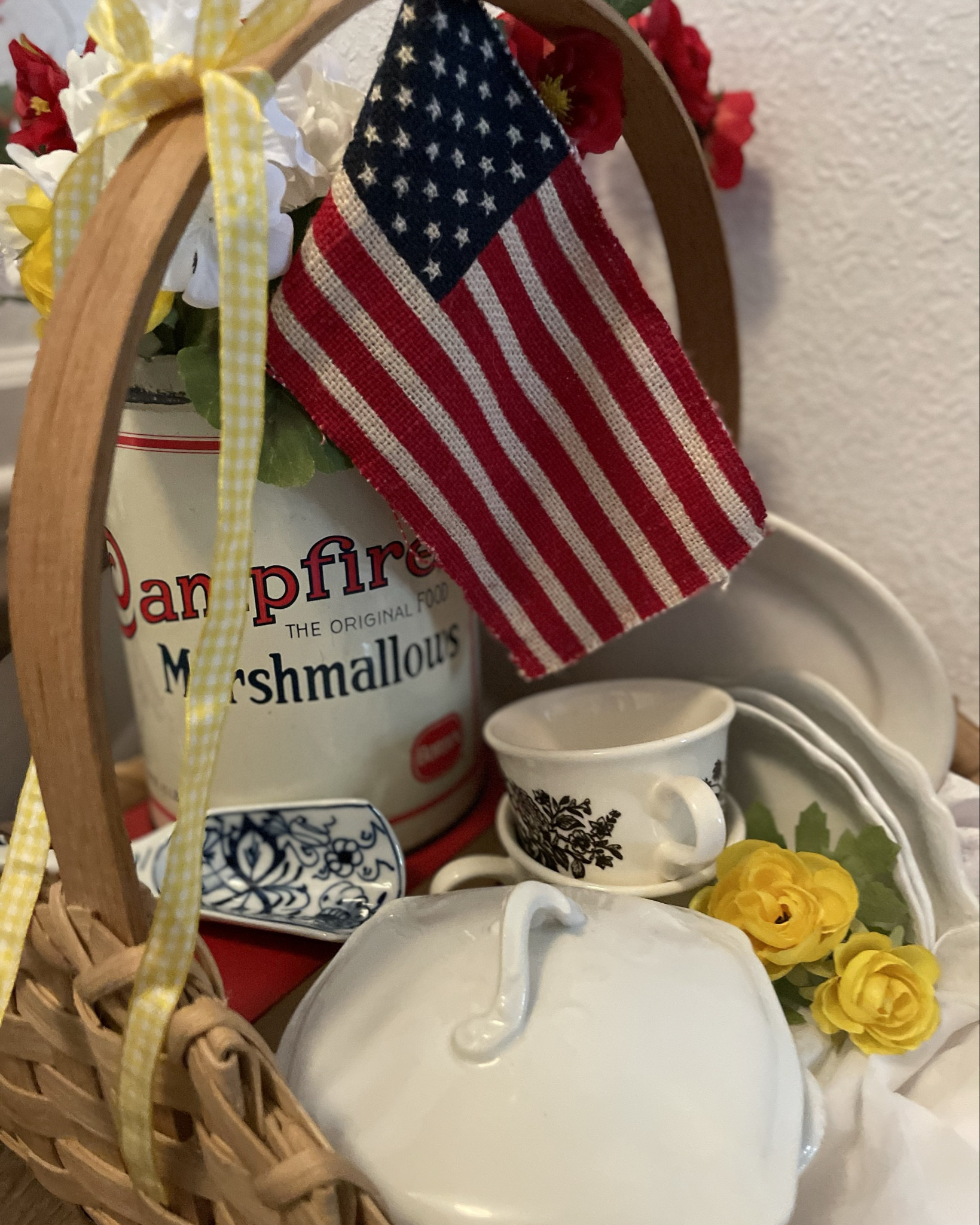 Harken back to simpler times with a vintage patriotic vignette! Filled with American flags and vintage ephemera, this little display is small but mighty. It’s quick, easy, and can be free to make!

#LTKHome #LTKFindsUnder50 #LTKSeasonal