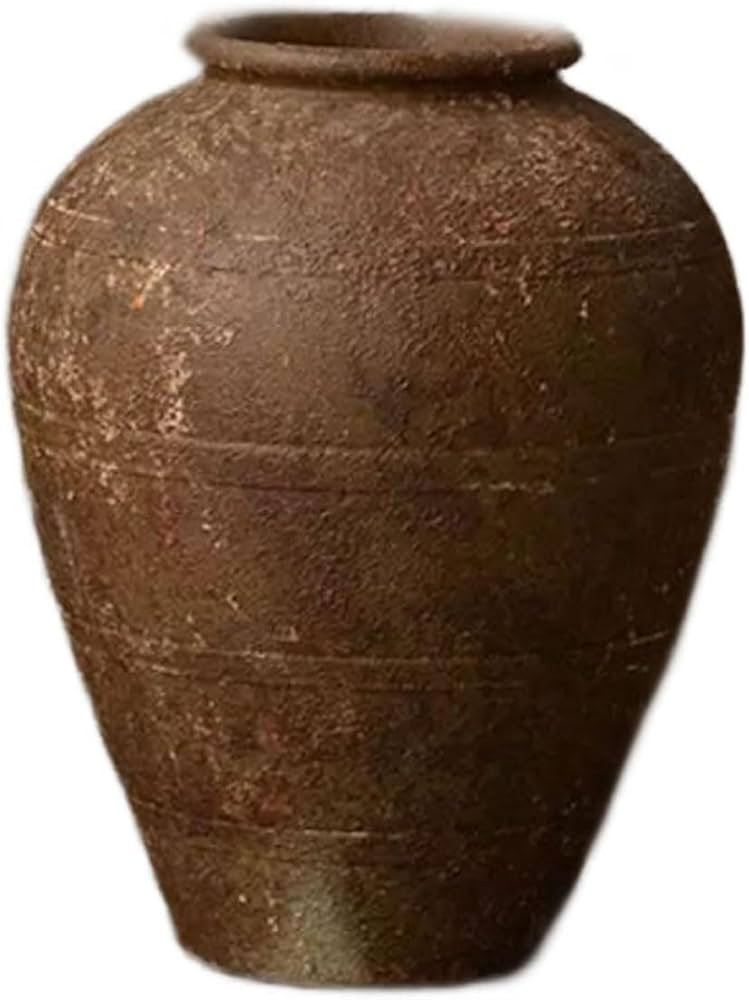 Lounge Vase Rough Ceramic Pottery Jar Big Belly Large Ornament Decor Flower Arrangement Stair Hal... | Amazon (US)
