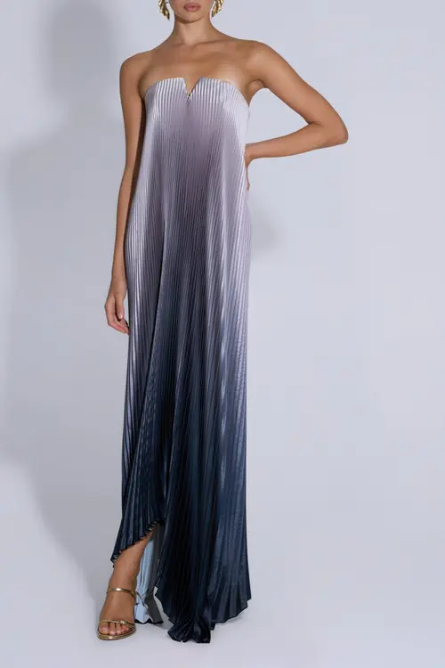 L'IDÉE WOMAN Black tie Gown in Smoke Ombre at Nordstrom, Size Small | Nordstrom