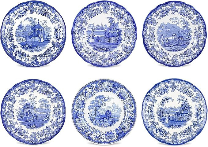 Spode Blue Room Zoological Plates, Set of 6 Assorted Motifs | Amazon (US)