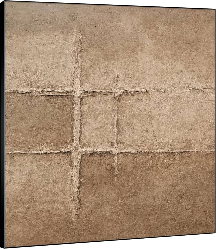 Amazon.com: SIGNWIN 60"x60" Extra Large Framed Wall Art Minimal Earth Tone Grid Abstract Modern M... | Amazon (US)