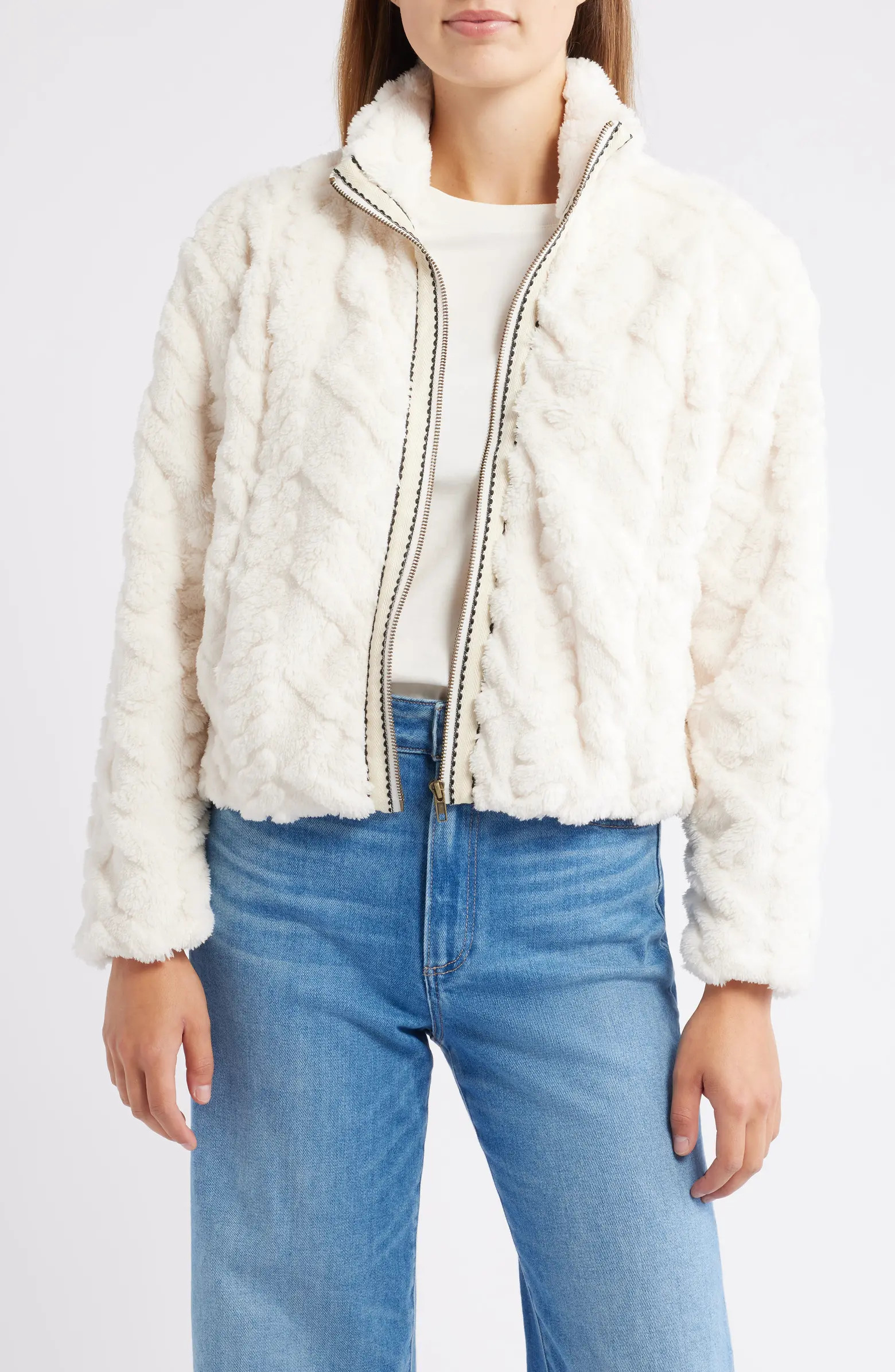 Textured Faux Fur Jacket | Nordstrom