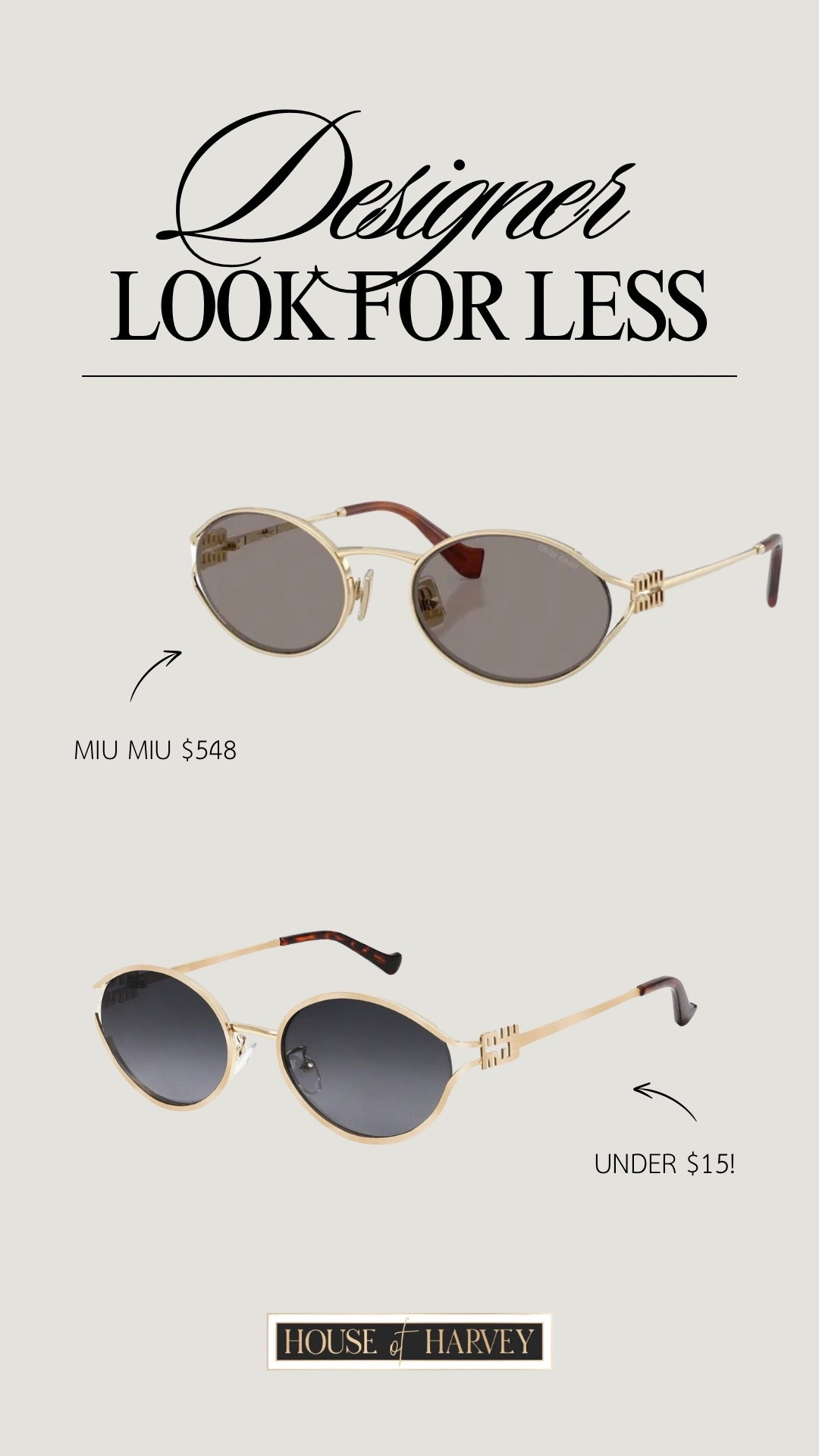 DESIGNER LOOK FOR LESS—these Miu Miu sunglasses are the perfect finishing touch to any minimalist edgy outfit! I love the look for less so much too! Both options are linked ⬆️

#ltkcreator #ltkfinds #ltkwatchnow #amazon #amazonfinds #miumiu #sunglasses #miumiusunglasses #fall #falloutfits #fallfashion

#LTKStyleTip #LTKFindsUnder100 #LTKSeasonal