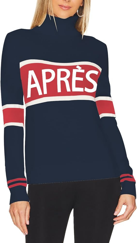 Women Turtleneck Sweaters Stripe Sleeve Colorblock Shirts Apres Ski Tops 2025 Fashion Winter Ther... | Amazon (US)