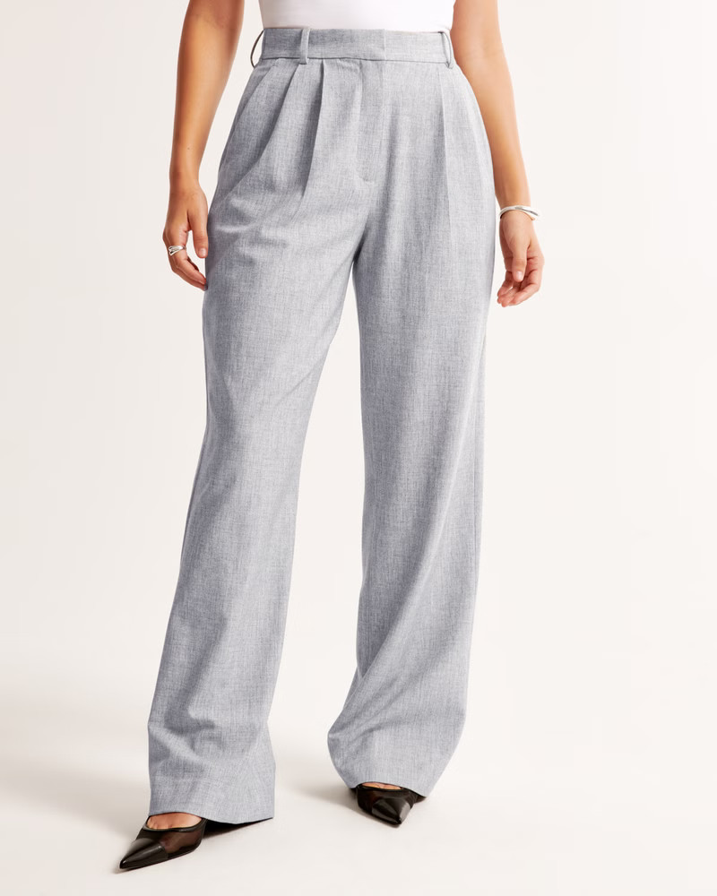 Curve Love A&F Sloane Tailored Wide Leg Pant | Abercrombie & Fitch (US)