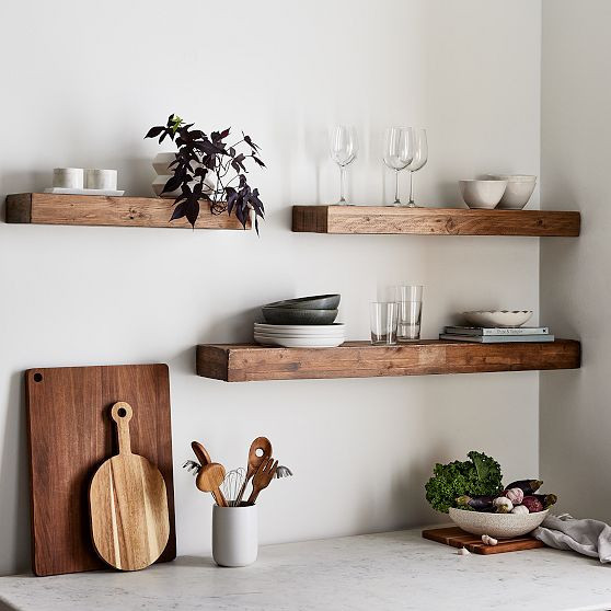 West Elm Emmerson reclaimed wood floating shelves