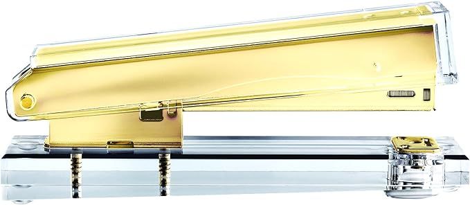 russell+hazel Acrylic Stapler, Clear with Gold-Toned Hardware, 1.375” x 2.75” x 6” | Amazon (US)