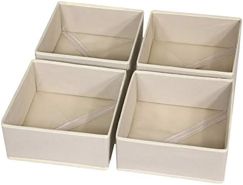 DIOMMELL 4 Pack Foldable Cloth Storage Box Closet Dresser Drawer Organizer Fabric Baskets Bins Co... | Amazon (US)