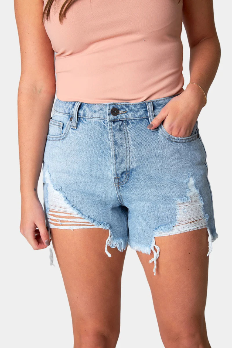 BuddyLove X Hidden | Sofie Clean Cut Denim Shorts | Light Wash | BuddyLove