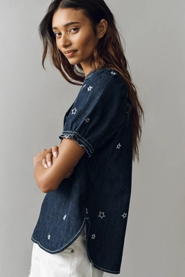 The Aly Puff-Sleeve Blouse by Pilcro | Anthropologie (US)