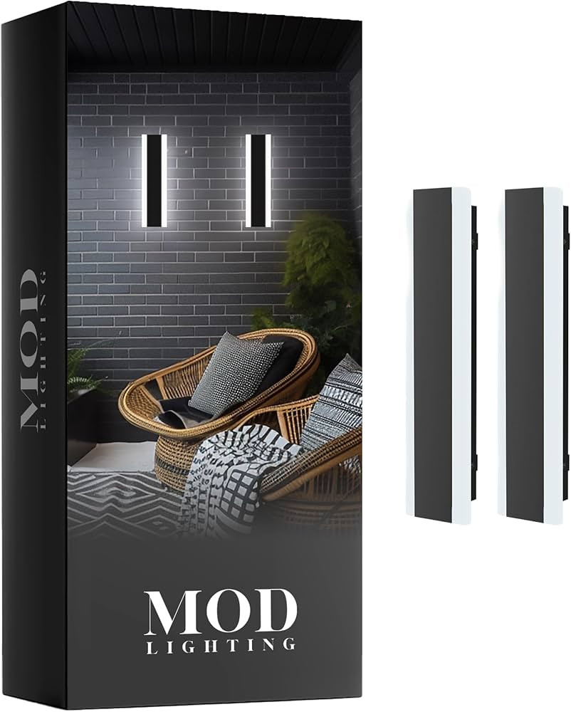 MOD LIGHTING Haylen Wired LED Outdoor Wall Light (2-Pack), 12" Water Resistant Outdoor LED Sconce... | Amazon (US)