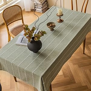 Zobesta Linen Sage Tablecloth Green Cotton Table Clothes for Rectangle Tables, Heavy Duty Washabl... | Amazon (US)