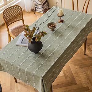 Zobesta Linen Sage Tablecloth Green Cotton Table Clothes for Rectangle Tables, Heavy Duty Washabl... | Amazon (US)