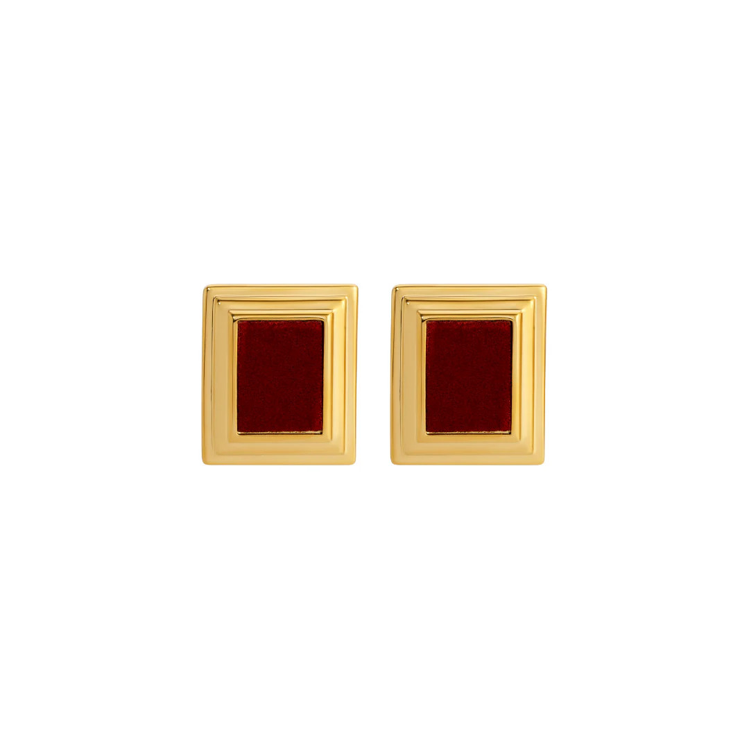 PLAZA BURGUNDY VELVET EARRINGS | Heaven Mayhem