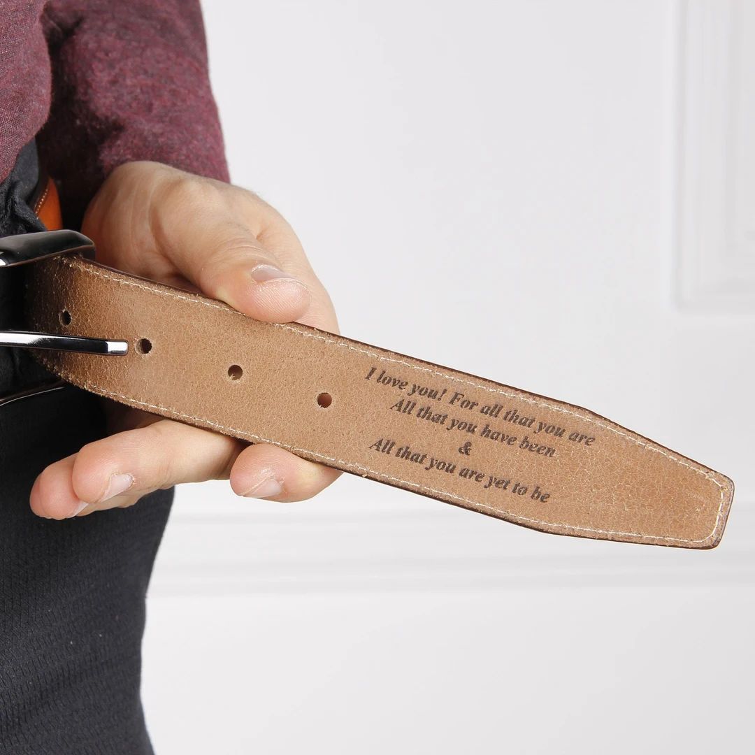Custom Handmade Belt Engraved Leather Belt Grooms Men Gift - Etsy | Etsy (US)