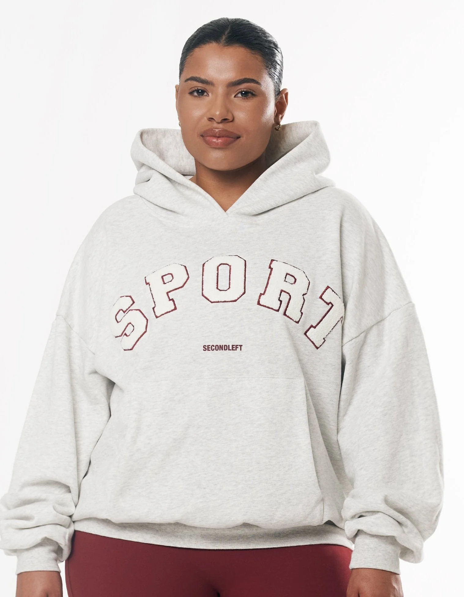 Sport Hoodie - Grey Marle/Berry | STAX.