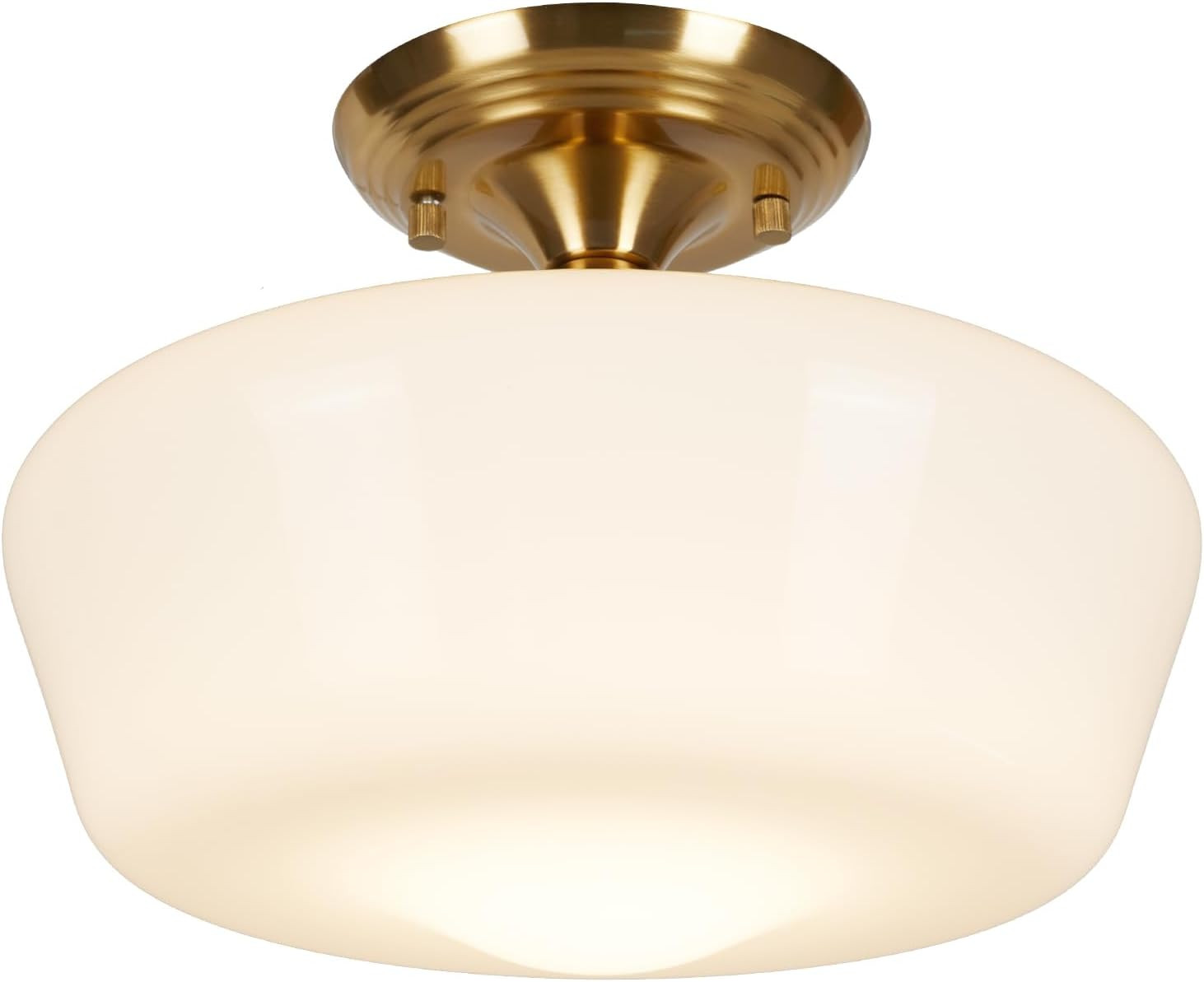 Schoolhouse Semi Flush Mount Ceiling Light Fixture, 12" Modern Gold Hallway Ceiling Lamp with Opa... | Amazon (US)