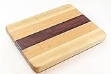 Handcrafted Wood Cutting Board - Edge Grain - Maple, Cherry and Purpleheart wood. No slip bottom. We | Amazon (US)