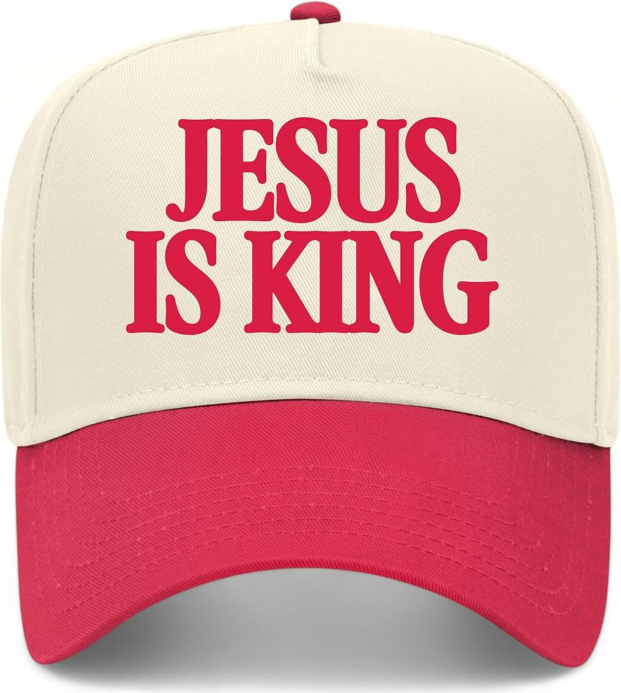 Jesus is King Serif Vintage Trucker Hat | God | Premium Snapback Baseball Hat for Men & Women | Amazon (US)