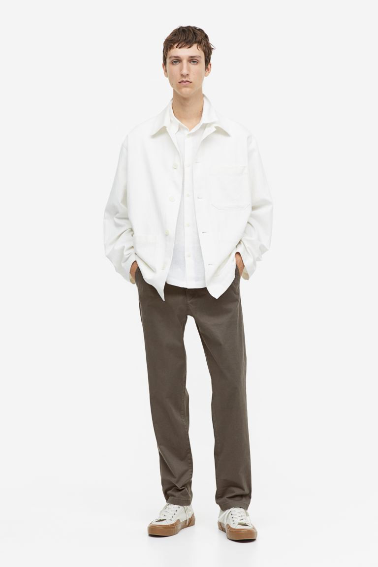 Slim Fit Cotton Chinos - Khaki green - Men | H&M US | H&M (US + CA)